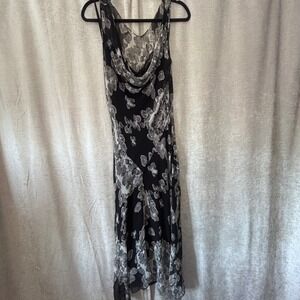 Lane Bryant Black and White Floral Maxi Dress